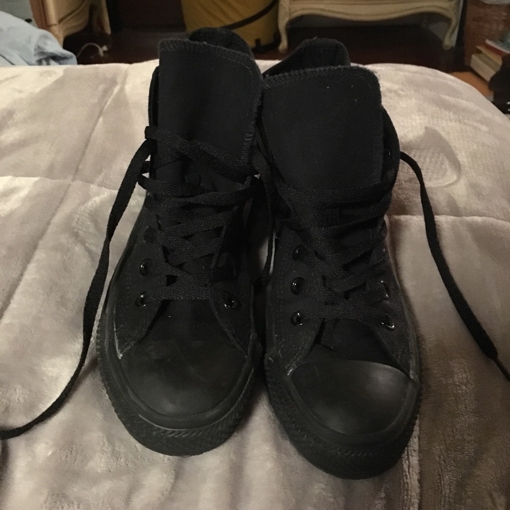 Black on Black High top Converse